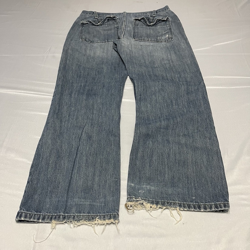 Y2K Old Navy Loose Bootcut Jeans Mens Size 32x29 Blue Dark Wash denim Low Rise